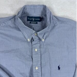 Ralph Lauren Custom Fit  Men's Button Down Shirt VTG Micro Check 18 36/37